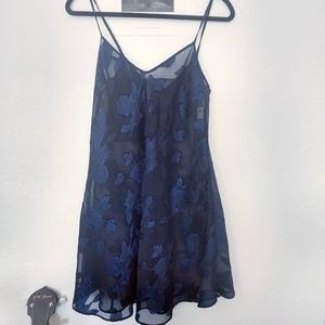 Sheer sexy blue dress slip